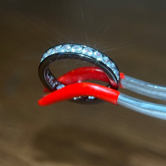 925 Black Band Eternity Cz Ring - Picture 3 of 7